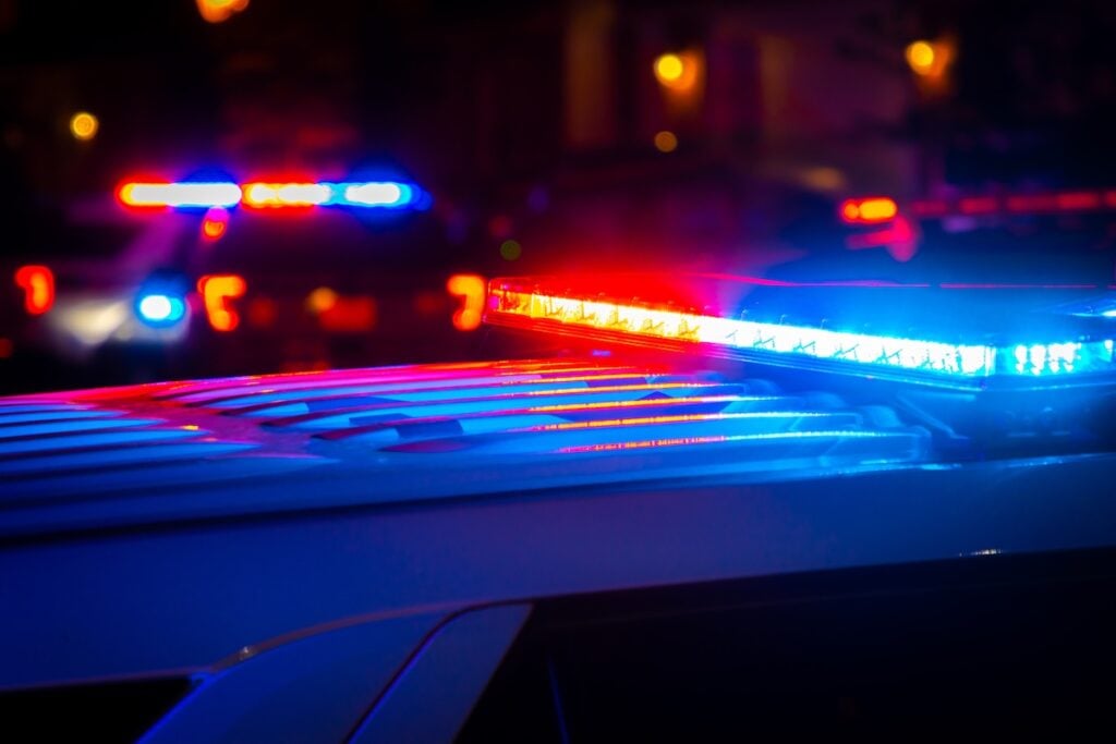 Flashing police lights