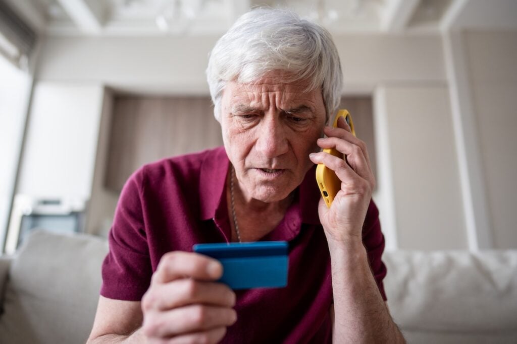 pensioner giving away card number to fraudsters