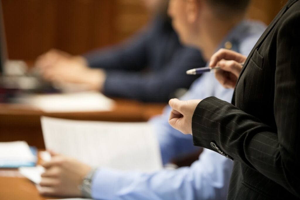 trial in the courtroom 