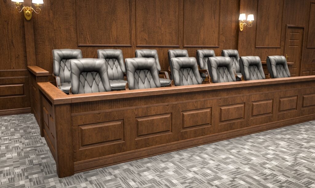 jury bench in court