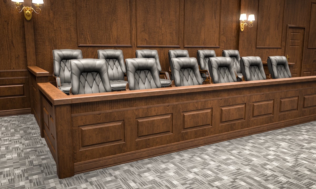 jury bench in court